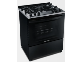 Fogão Brastemp 5 Bocas Preto Com Mesa de Vidro e Turbo Chama