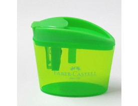 APONTADOR COM DEPÓSITO SACAPUNTAS CLICK BOX FABER-CASTELL VERDE