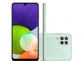 Smartphone Samsung Galaxy A22 128GB Verde 4G Tela 6.4" Câmera Quadrupla Selfie 13MP Android 6.7