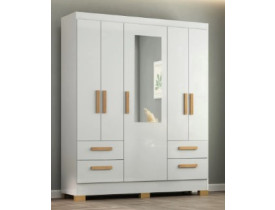 GUARDA ROUPA CASAL ATUALLE VITORIA 5 PORTAS BRANCO