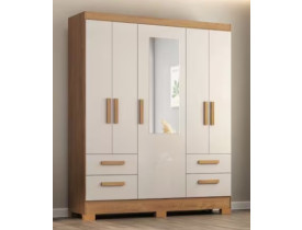 GUARDA ROUPA CASAL ATUALLE VITORIA 5 PORTAS ACACIA REFLECTA
