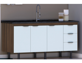 GABINETE COZINHA ARTE GABINETE NOVITA 1,44 RUSTICO/BRANCO